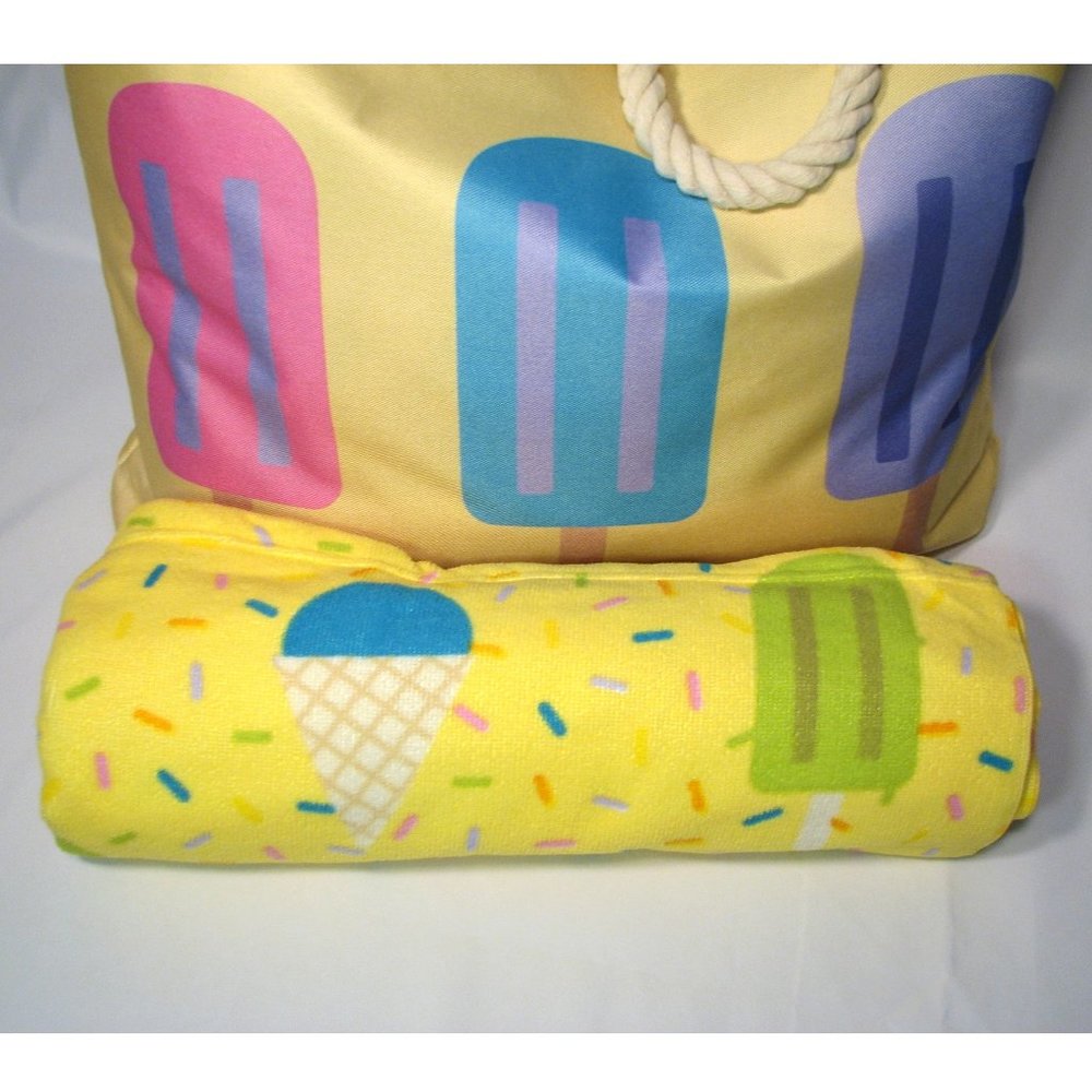 LAST ONE Beach Bag Beach Towel Ice CreamSet - Picture 4 of 5
